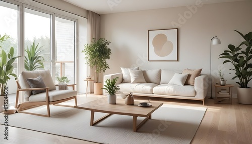  Frame mockup, ISO A paper size. Bedroom poster mockup. Modern interior design. Living room Interior mockup with house background. 3D render