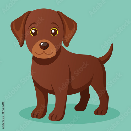 Sweet Brown Labrador Puppy Illustration in Vector