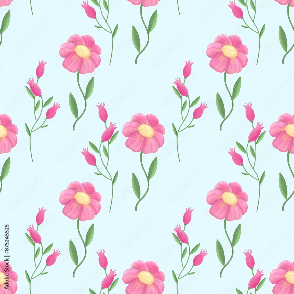 Obraz premium Seamless pattern flowers.Textile, print.Package, fabric