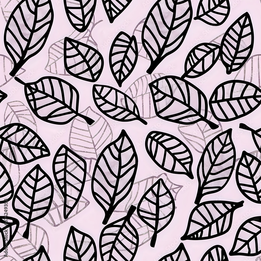 Tranquil Leaf Grid in Light Purple and Blue