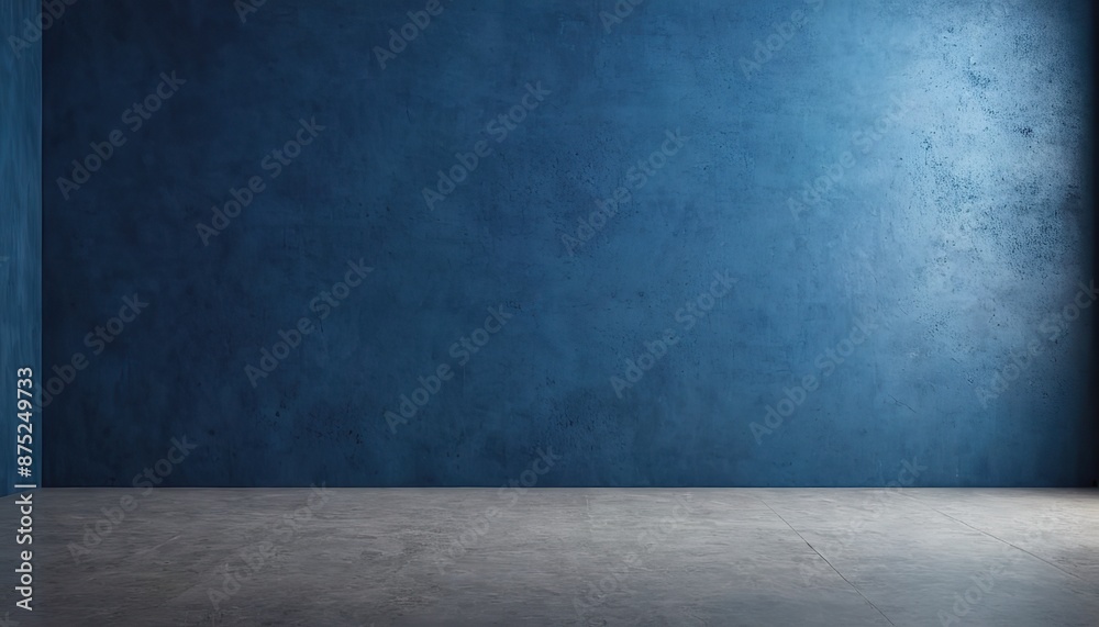 Empty dark blue studio room with light and shadow abstract background
Empty dark blue studio room with light and shadow abstract background