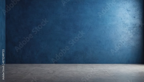 Wallpaper Mural Empty dark blue studio room with light and shadow abstract background
 Torontodigital.ca