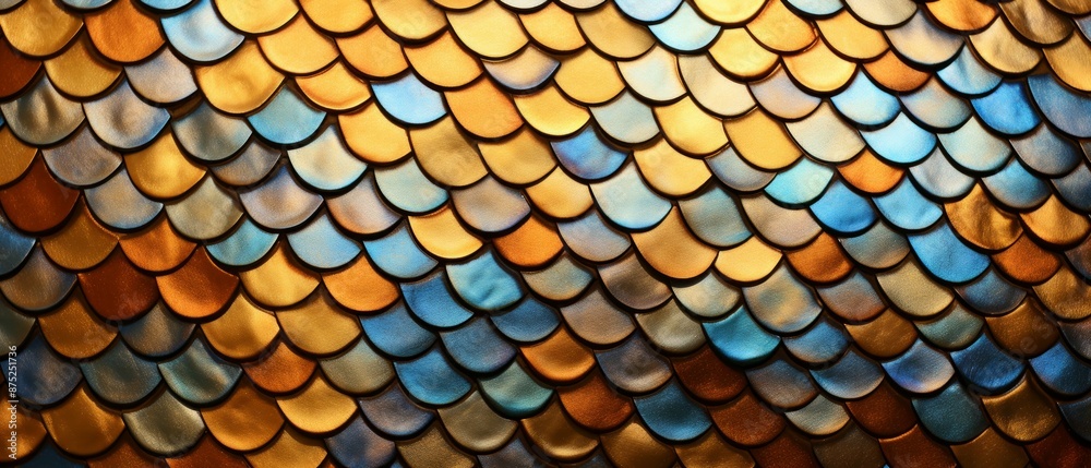 Fish Scales Material Structure Background - Generative AI Fish Scales Material Structure Background - Generative AI