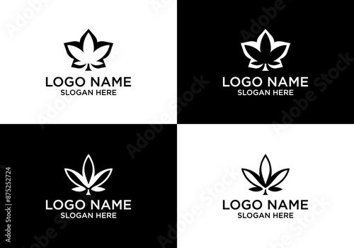Marijuana logo design vector template