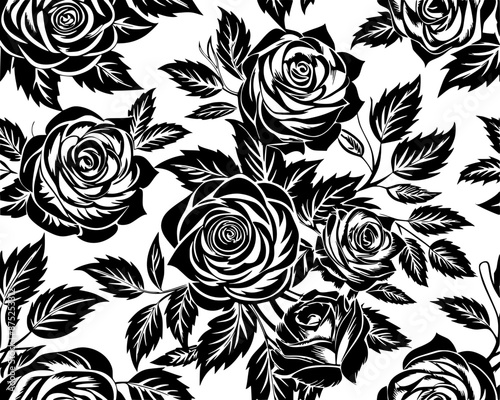 seamless pattern of beautiful rose flowers