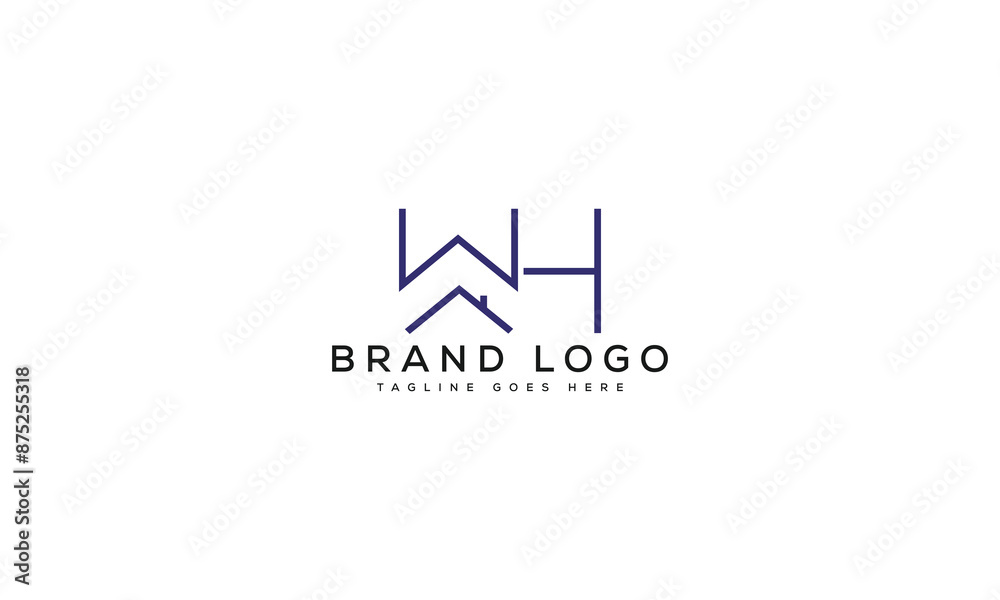 letter WH logo design vector template design for brand. letter WH logo design vector template design for brand.