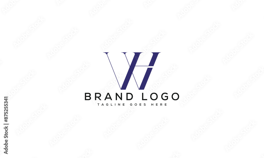 letter WH logo design vector template design for brand. letter WH logo design vector template design for brand.