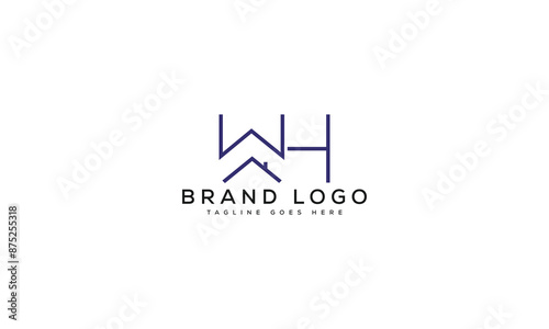 Free Download letter WH logo design vector template design for brand. - GFXLoad