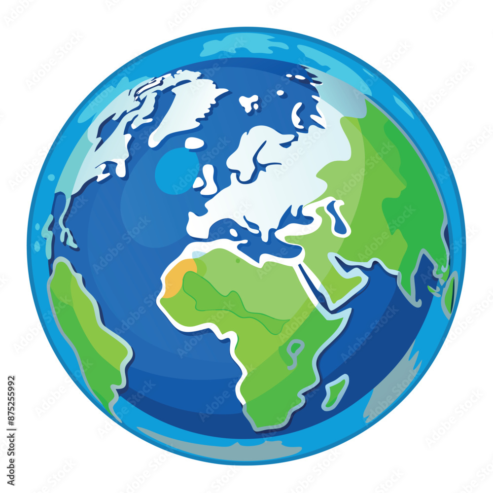 Make a clear background for the earth, with the green world and the blue sea centred on Europe. Make a clear background for the earth, with the green world and the blue sea centred on Europe.