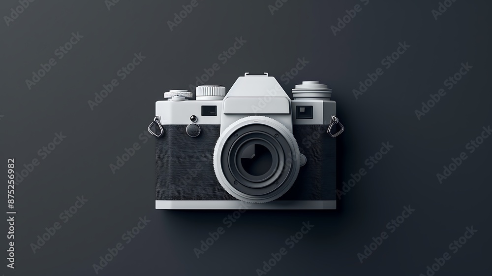 A sleek and modern white icon depicting a camera, capturing the essence of photography, in vibrant A sleek and modern white icon depicting a camera, capturing the essence of photography, in vibrant