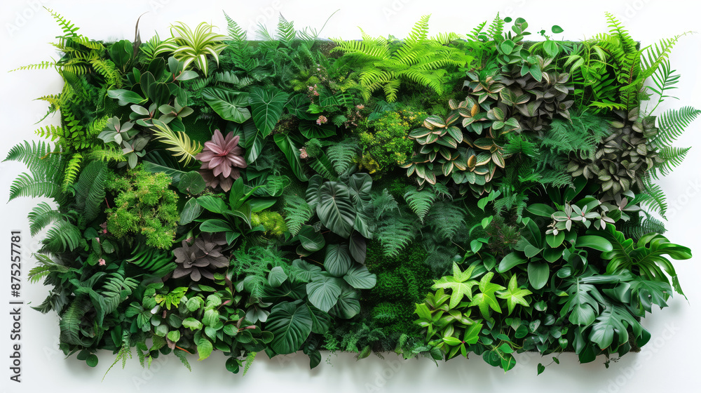 Obraz premium design green living wall panno panel, background, moss, succulents
