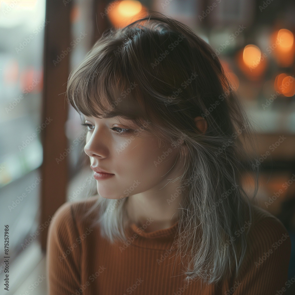 woman sitting in a cafe woman sitting in a cafe