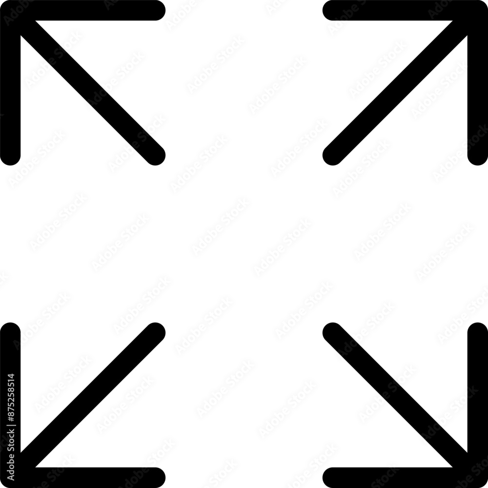 Full screen vector icon. Full screen and exit full screen icon. Scalability arrow mark icons in flat style for web, UI or mobile app. Vector illustration. Full screen vector icon. Full screen and exit full screen icon. Scalability arrow mark icons in flat style for web, UI or mobile app. Vector illustration.