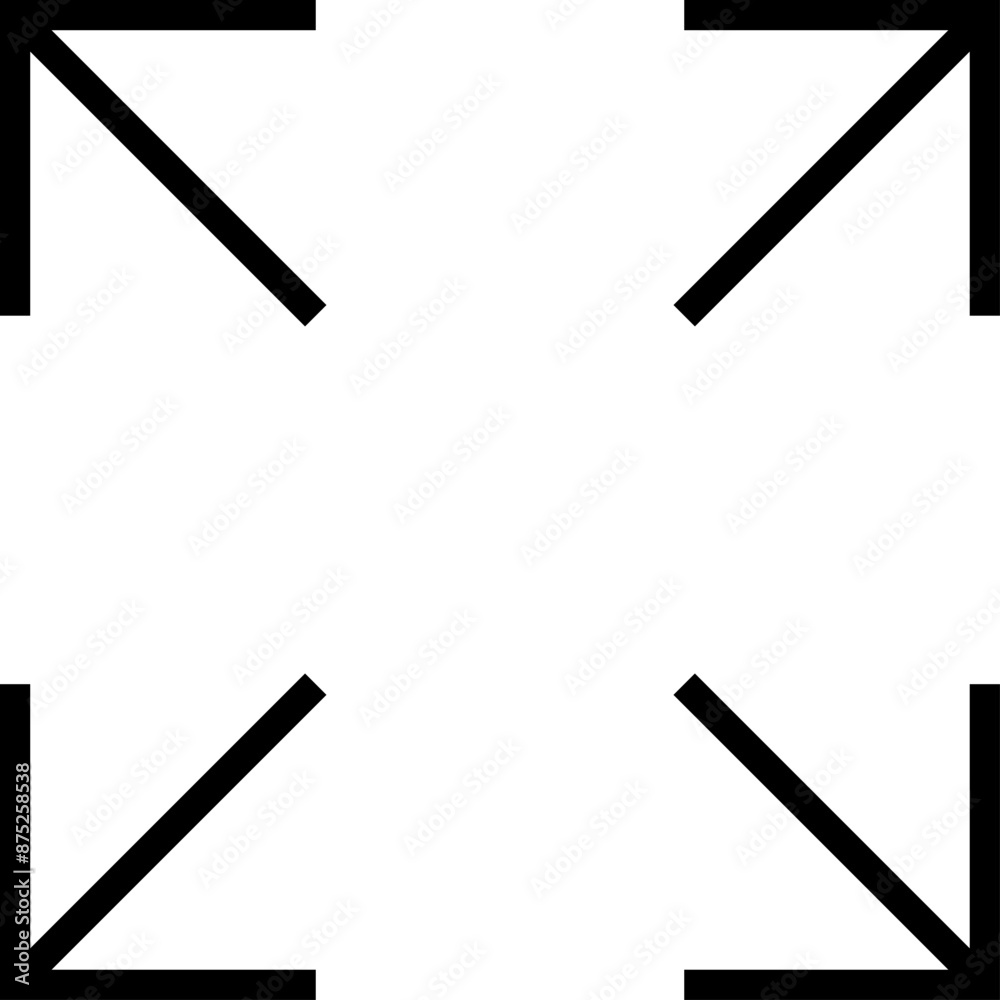 Full screen vector icon. Full screen and exit full screen icon. Scalability arrow mark icons in flat style for web, UI or mobile app. Vector illustration.