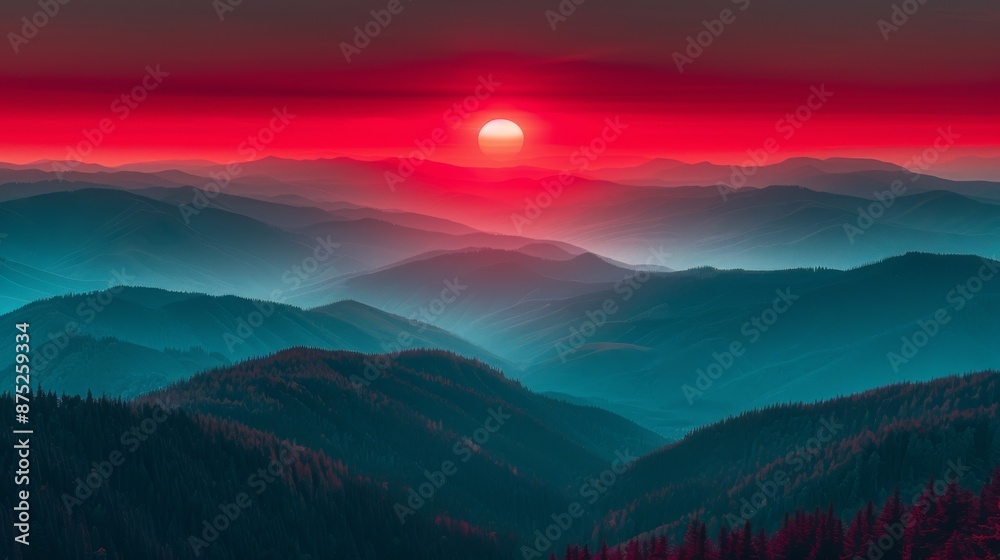 Obraz premium sunrise over mountains