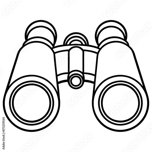 binocular outline coloring book page line art illustration digital drawing