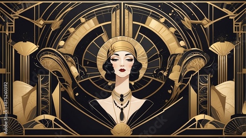 art deco glam s sophistication geometric patterns flat banner theme