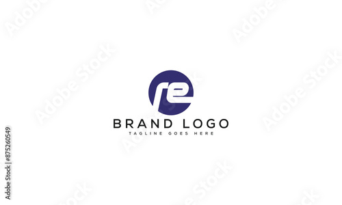 letter RE logo design vector template design for brand.