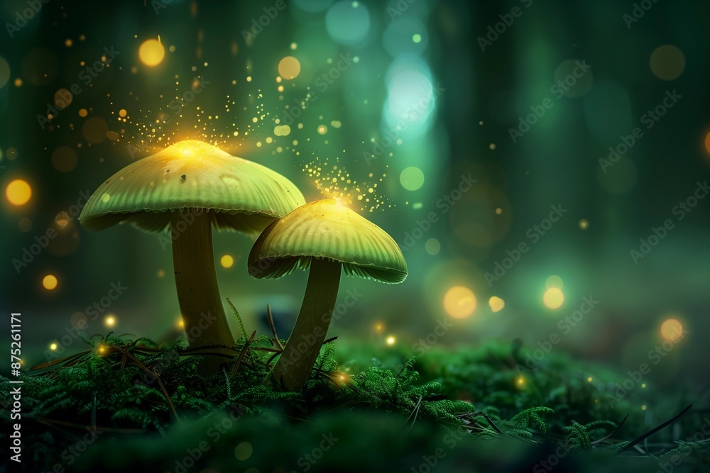 Fototapeta premium mushrooms in the grass