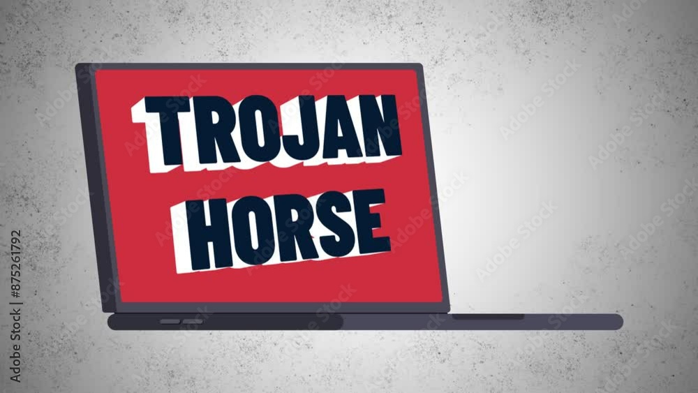trojan horse cyber attacks malware technology animation trojan horse cyber attacks malware technology animation