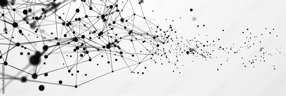 AI generated illustration of abstract digital network background with connecting dots AI generated illustration of abstract digital network background with connecting dots