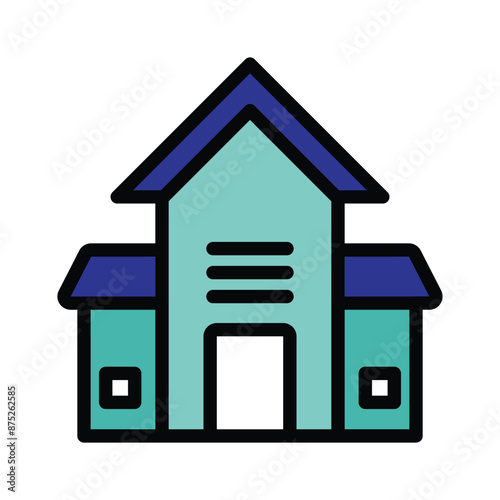 Home building icon, vector illustration, filled style, best used for web