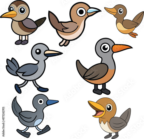 Whimbrel  flat design animal vector design