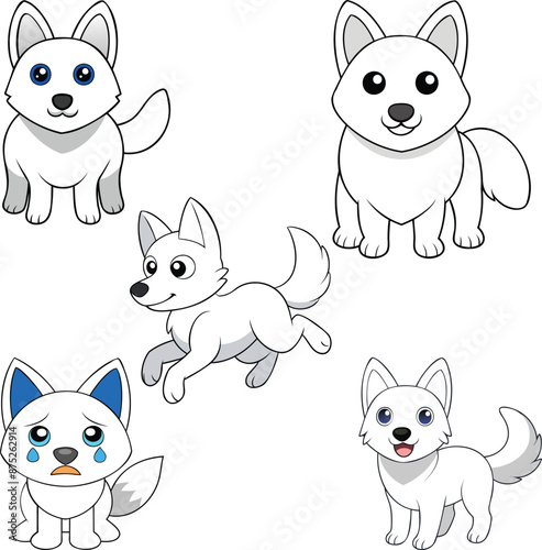 White German Shepherd design ,animal vector design