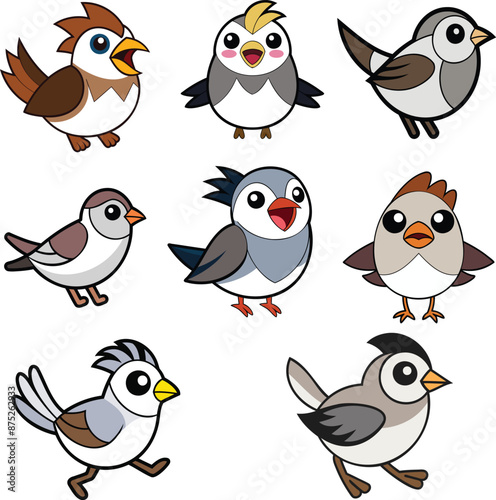 White Crowned Sparrow design ,animal vector design