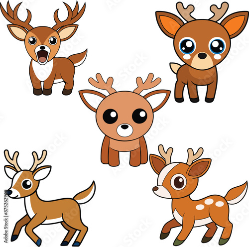 Whitetail Deer  design ,animal vector design