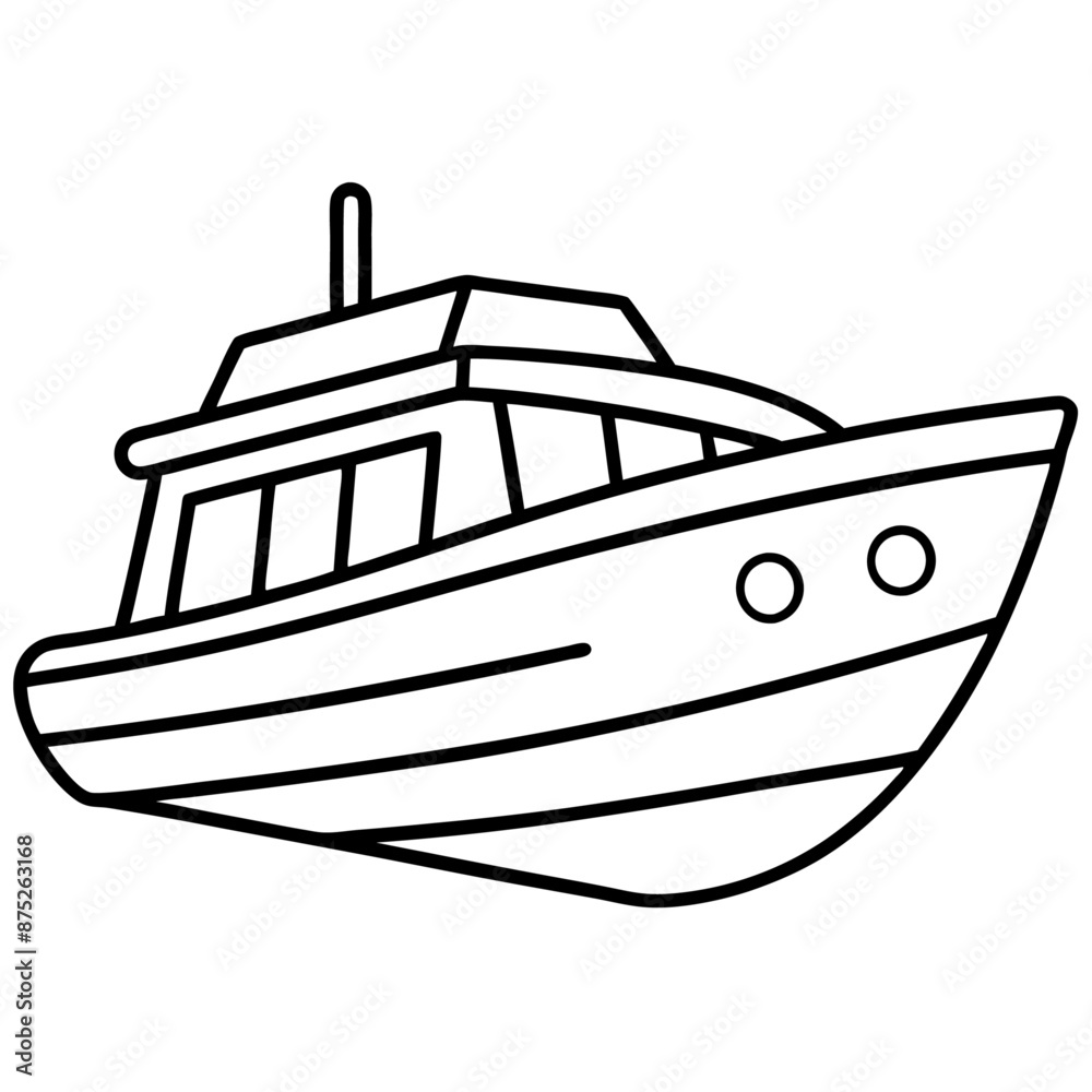 boat outline coloring book page line art illustration digital drawing boat outline coloring book page line art illustration digital drawing