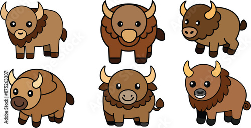 Wood Bison design ,animal vector design
