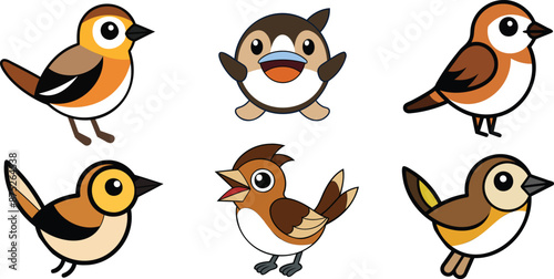Whinchat flat design ,animal vector design