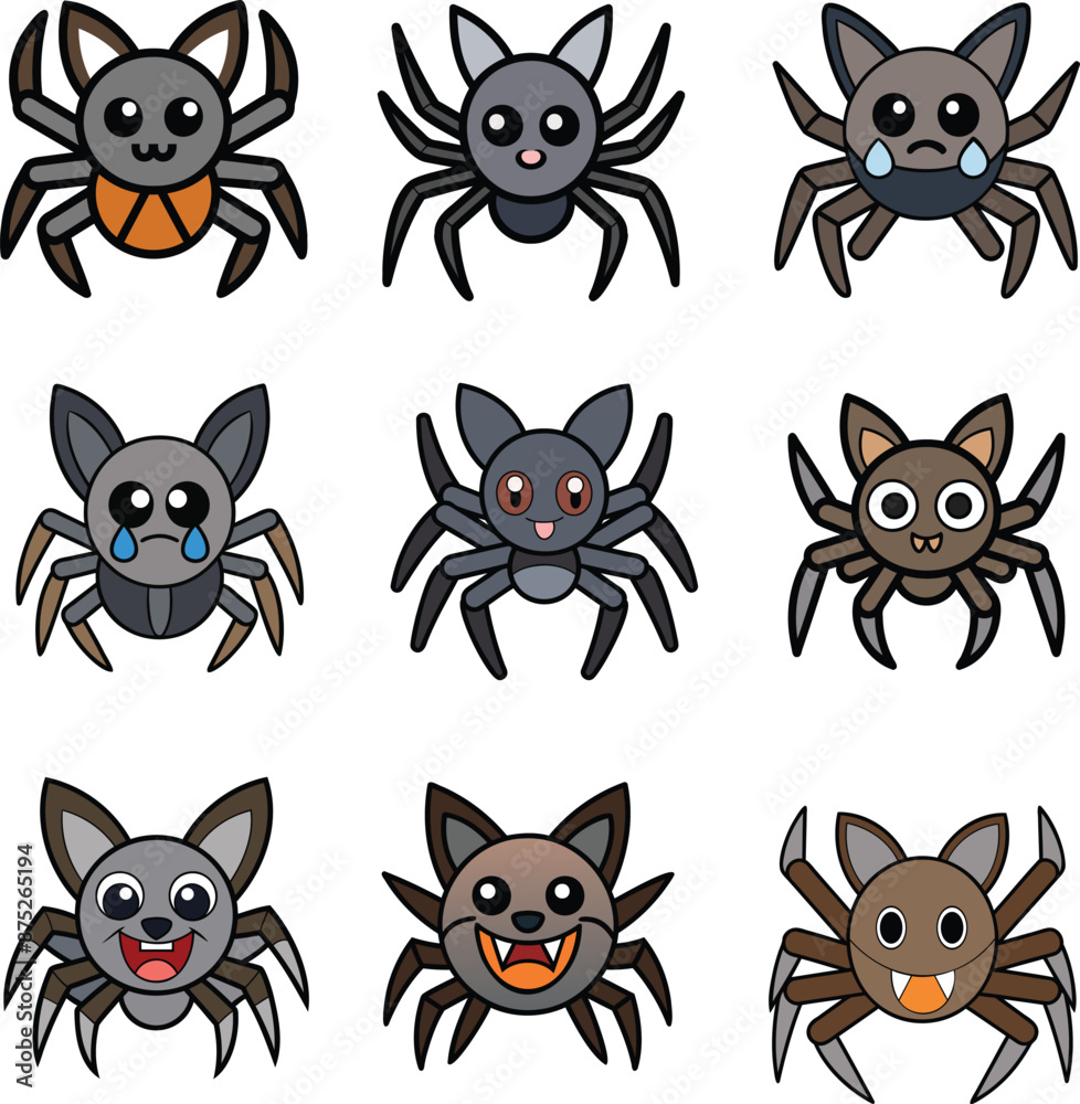 Wolf Spider flat design ,animal vector design Wolf Spider flat design ,animal vector design
