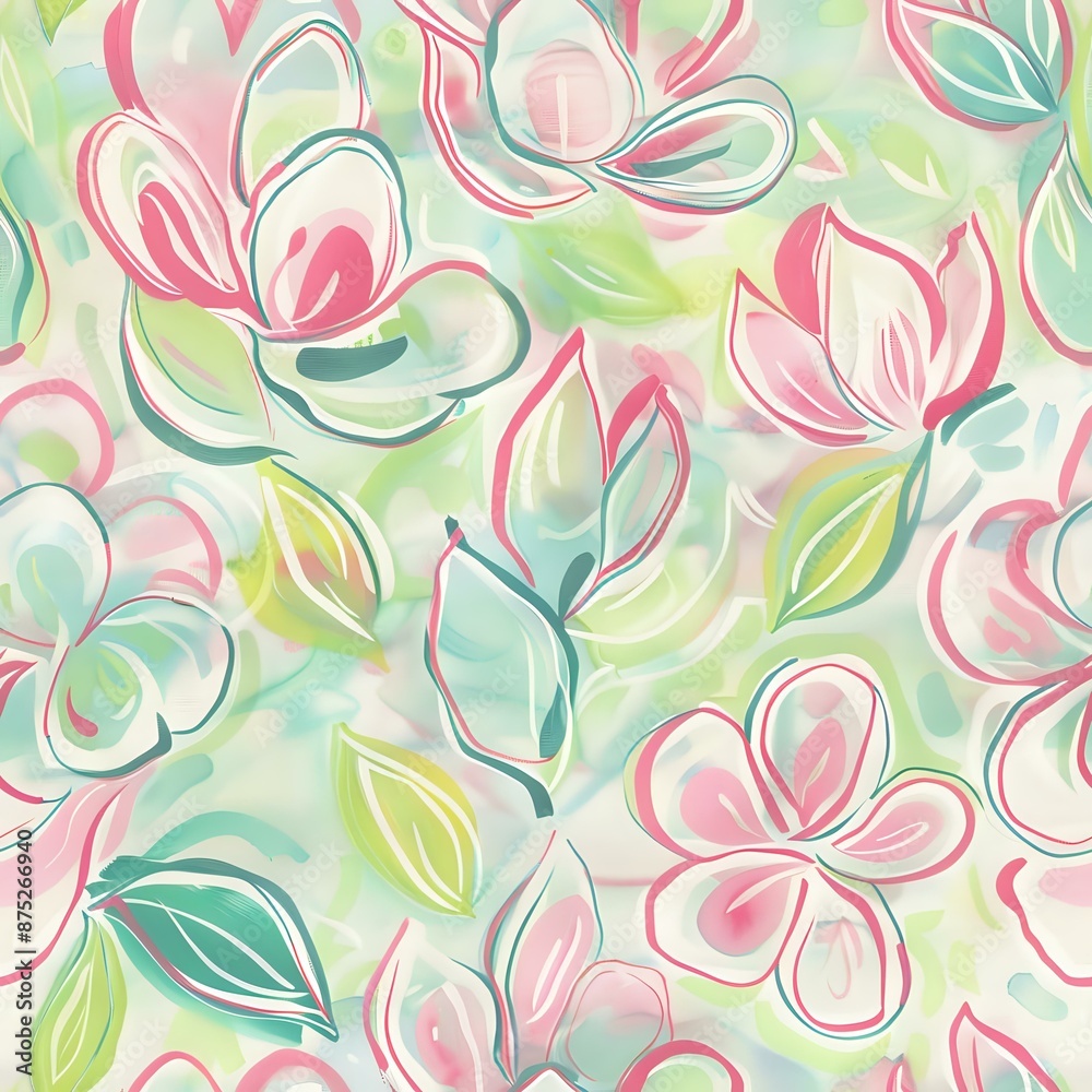 Lavish Hibiscus Floral Motif with Flowers Lavish Hibiscus Floral Motif with Flowers