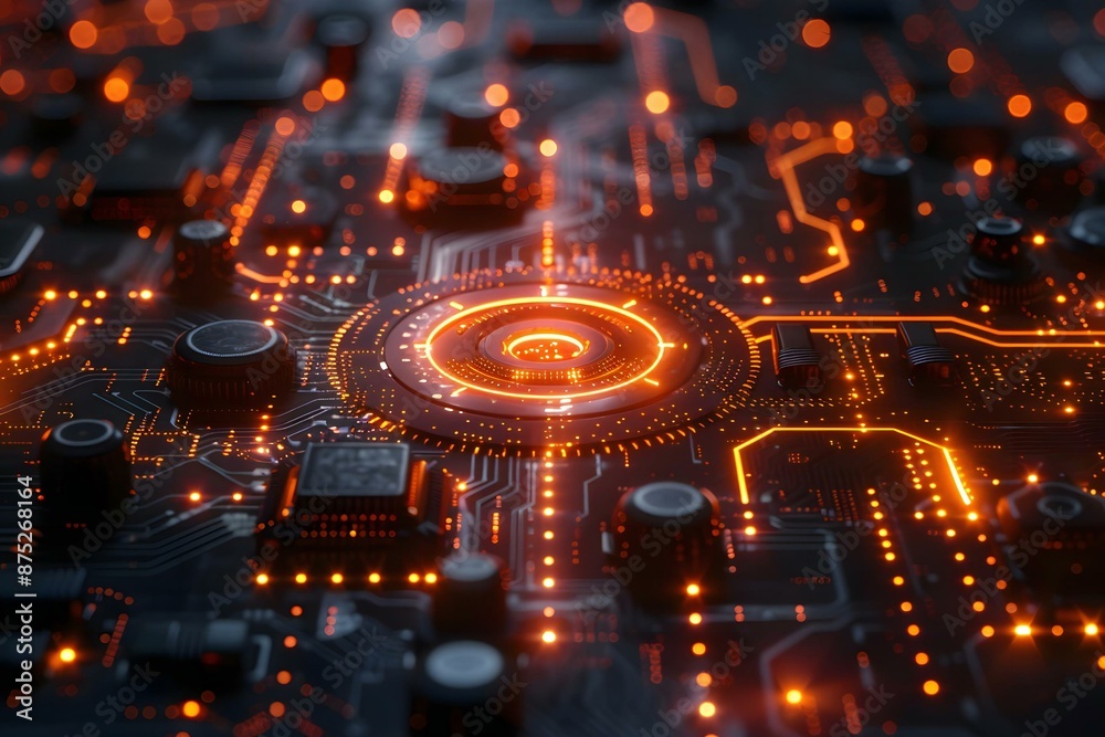 Abstract futuristic electronic circuit technology background Abstract futuristic electronic circuit technology background