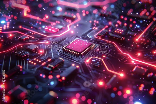 Abstract futuristic electronic circuit technology background