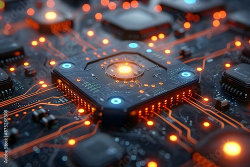 Abstract futuristic electronic circuit technology background