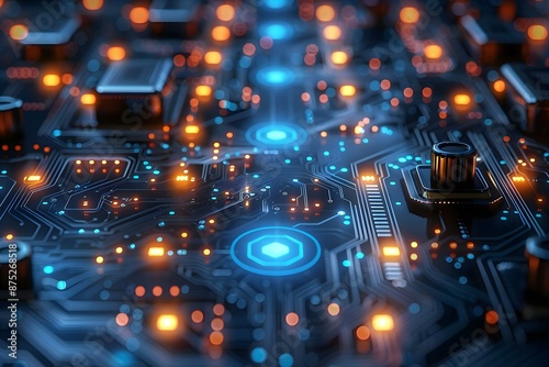 Abstract futuristic electronic circuit technology background