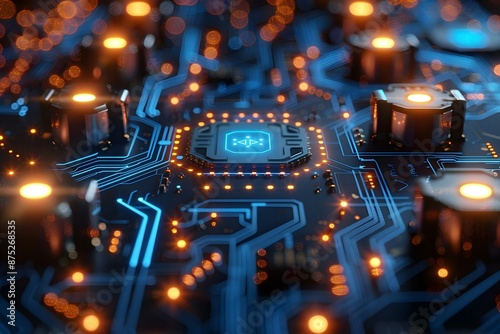 Abstract futuristic electronic circuit technology background