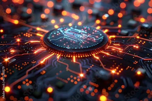 Abstract futuristic electronic circuit technology background