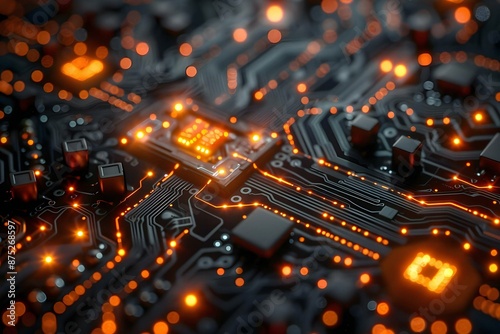 Abstract futuristic electronic circuit technology background