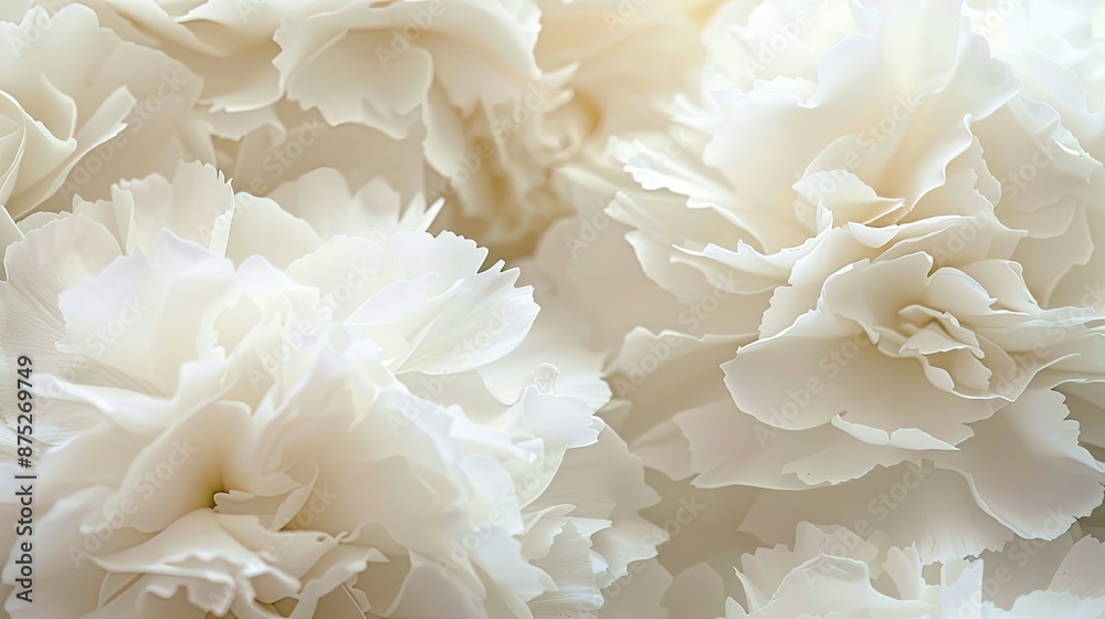Macro shot of white carnations Macro shot of white carnations