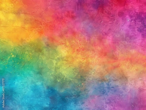 Colorful gradient background with a grainy texture, featuring a blend of rainbow hues.