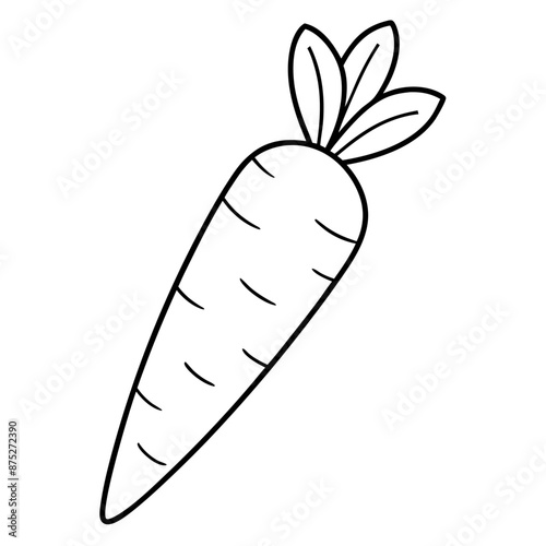 carrot outline coloring book page line art illustration digital drawing
