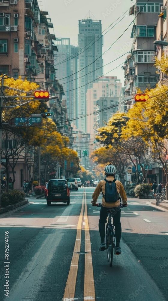 Fototapeta premium World Car-Free Day. people on bicycles. cyclists
