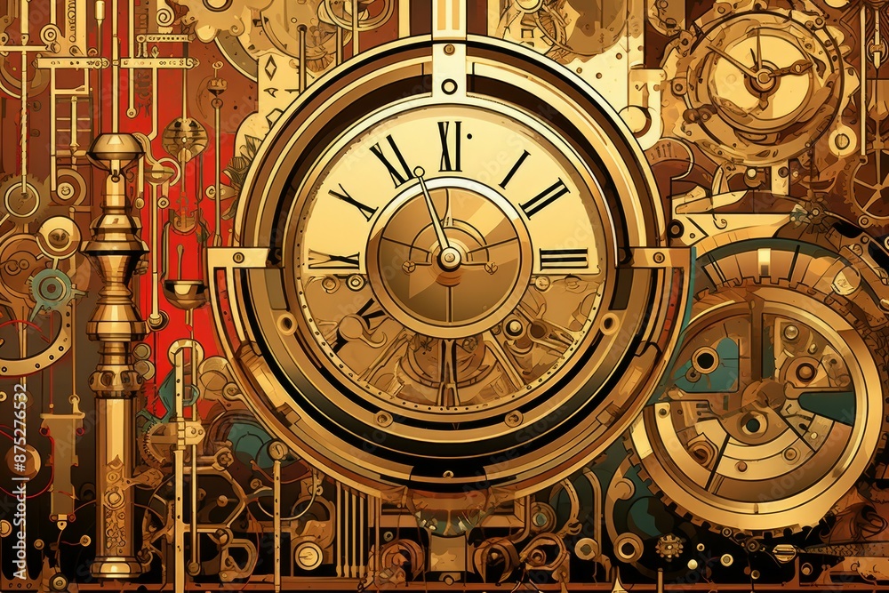 Fototapeta premium Brass Material Structure Background - Generative AI