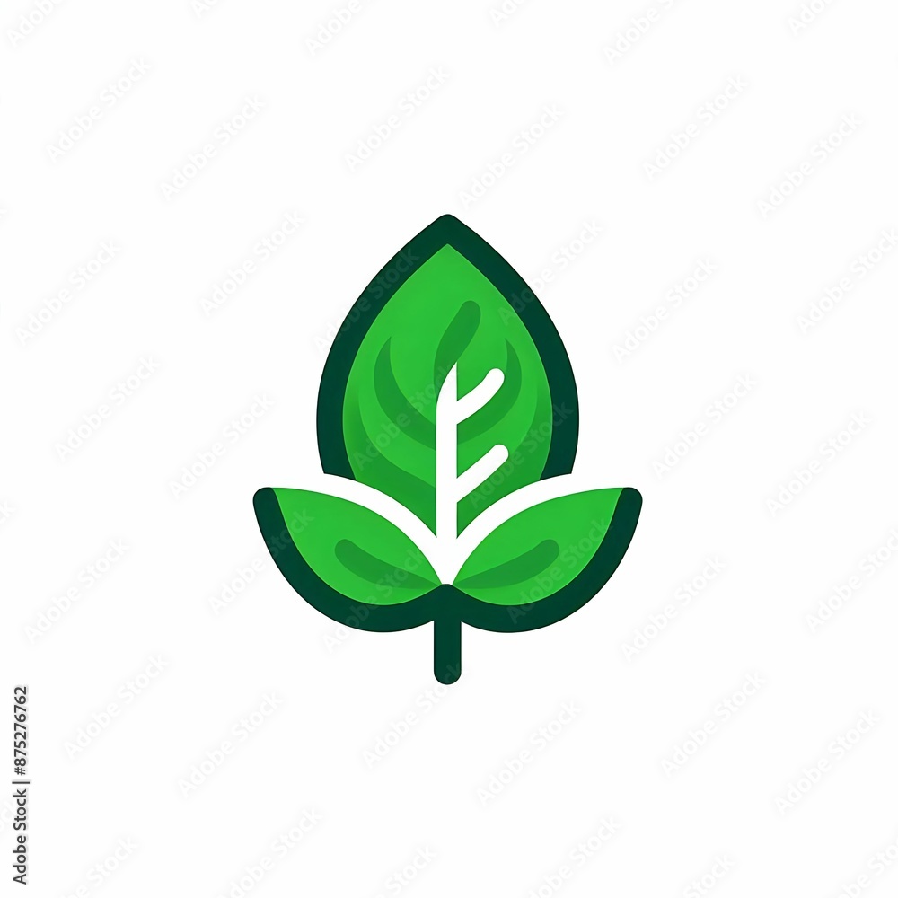 flat logo of vector Bay Basil icon illustration Spicy flat logo of vector Bay Basil icon illustration Spicy