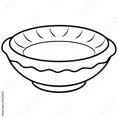 clay dish outline coloring book page line art illustration digital drawing