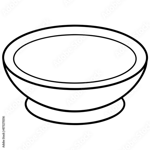 clay dish outline coloring book page line art illustration digital drawing